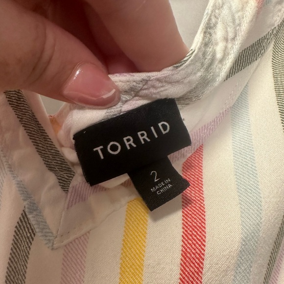 Torrid Challis Stitch Detail Tank, Multi Stripe, Size 2 (2X 18-20) - Picture 4 of 4